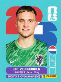 Bart Verbruggen Países Bajos (NED2) - Sticker World Cup 2026