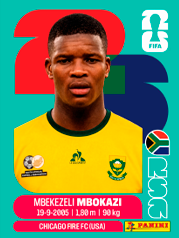 Mbekezeli Mbokazi Sudáfrica (RSA6) - Sticker World Cup 2026