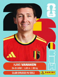 Hans Vanaken Bélgica (BEL14) - Sticker World Cup 2026