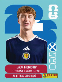 Jack Hendry Escocia (SCO3) - Sticker World Cup 2026