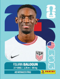 Folarin Balogun Estados Unidos (USA20) - Sticker World Cup 2026