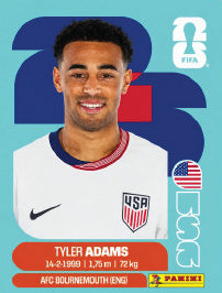 Tyler Adams Estados Unidos (USA8) - Sticker World Cup 2026