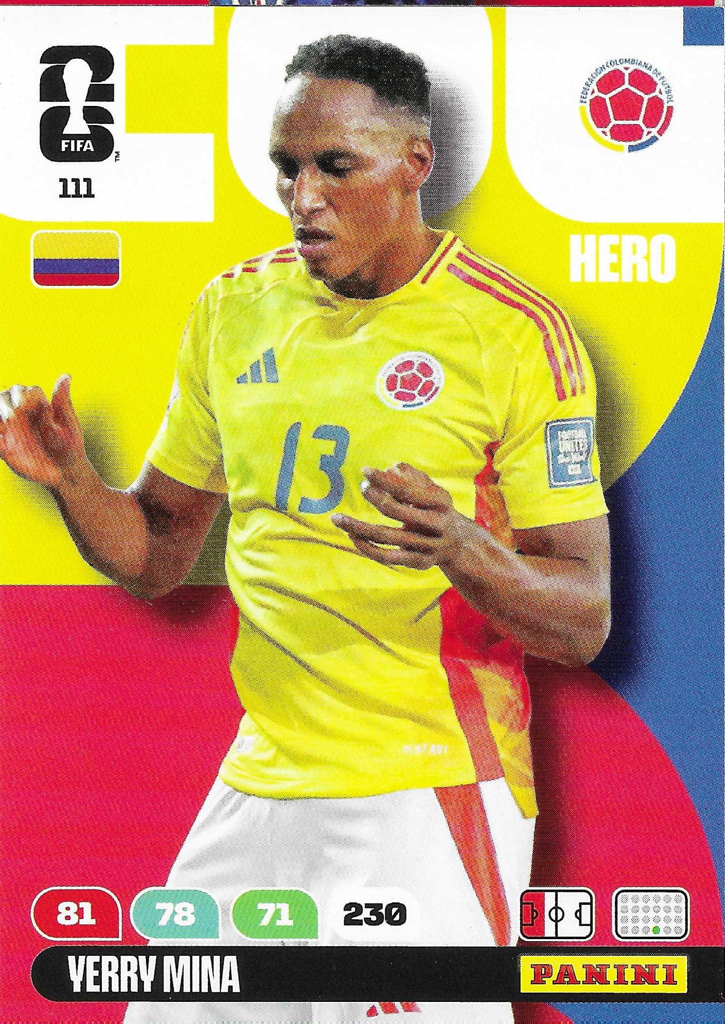 Yerry Mina Básica (111) - Adrenalyn XL World Cup 2026