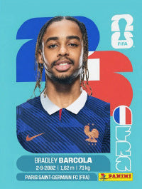 Bradley Barcola Francia (FRA16) - Sticker World Cup 2026