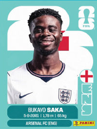 Bukayo Saka Inglaterra (ENG17) - Sticker World Cup 2026