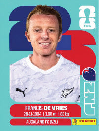 Francis De Vries Nueva Zelanda (NZL8) - Sticker World Cup 2026