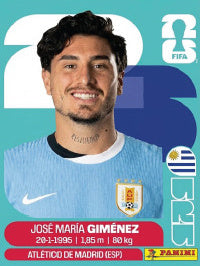José María Giménez Uruguay (URU5) - Sticker World Cup 2026