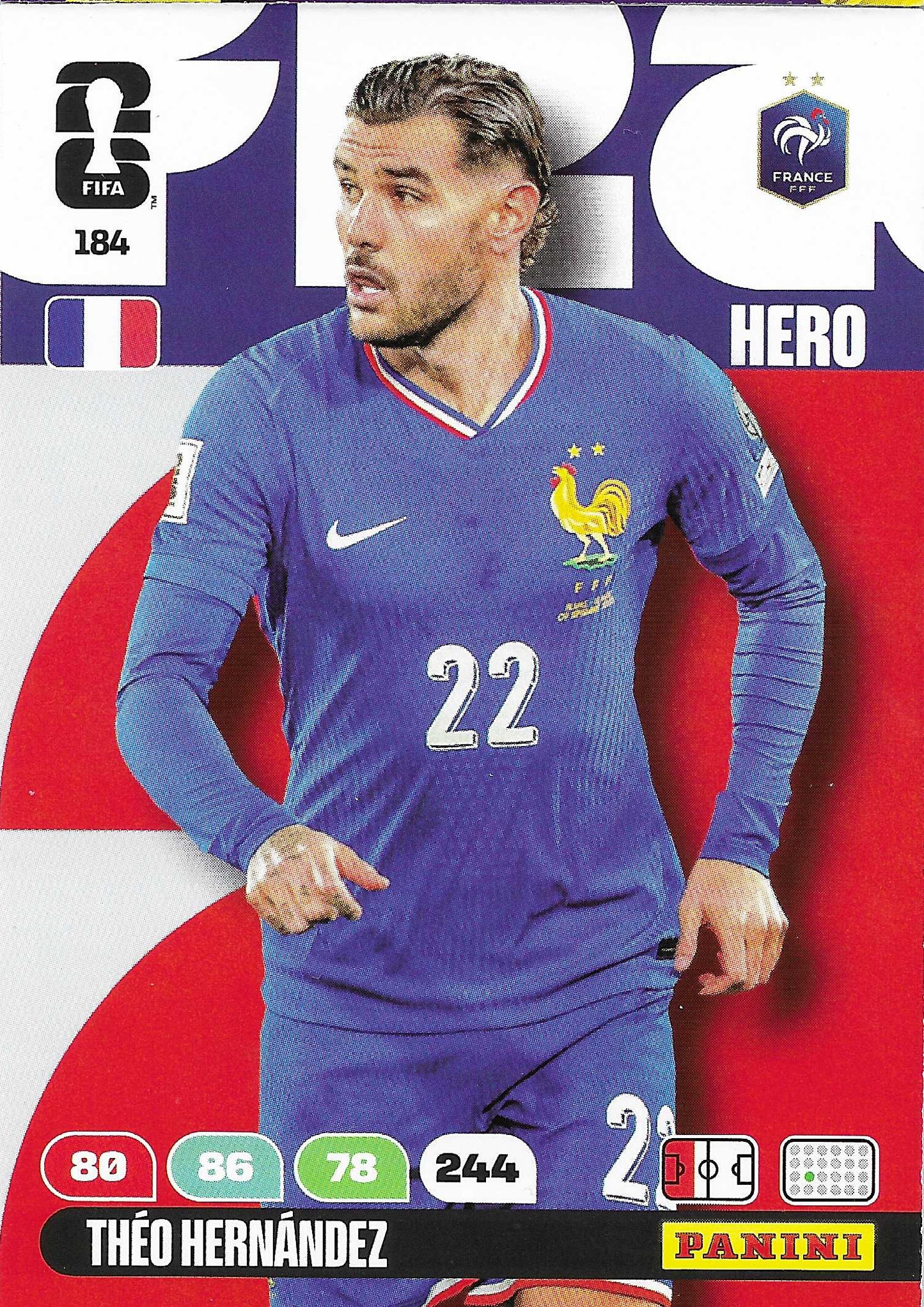 Théo Hernandez Básica (184) - Adrenalyn XL World Cup 2026