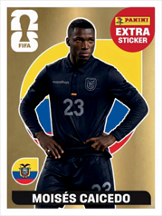 Moisés Caicedo Extra Sticker Oro (EXT28) - Sticker World Cup 2026