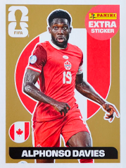 Alphonso Davies Extra Sticker Oro (EXT16) - Sticker World Cup 2026