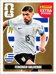 Federico Valverde Extra Sticker Oro (EXT80) - Sticker World Cup 2026