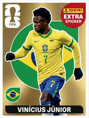 Vinícius Júnior Extra Sticker Oro (EXT12) - Sticker World Cup 2026