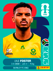 Lyle Foster Sudáfrica (RSA17) - Sticker World Cup 2026