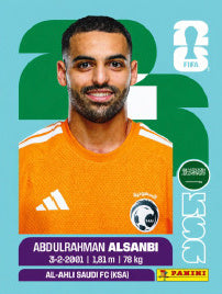 Abdulrahman Alsanbi Arabia Saudí (KSA3) - Sticker World Cup 2026