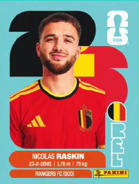 Nicolas Raskin Bélgica (BEL11) - Sticker World Cup 2026