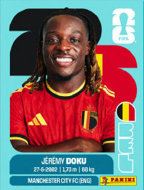 Jérémy Doku Bélgica (BEL16) - Sticker World Cup 2026