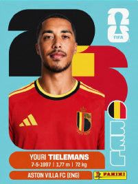 Youri Tielemans Bélgica (BEL9) - Sticker World Cup 2026