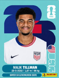 Malik Tillman Estados Unidos (USA15) - Sticker World Cup 2026