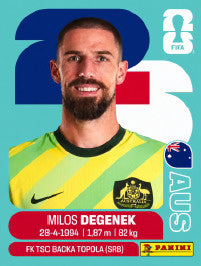 Milos Degenek Australia (AUS10) - Sticker World Cup 2026