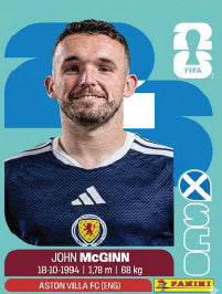 John Mcginn Escocia (SCO17) - Sticker World Cup 2026