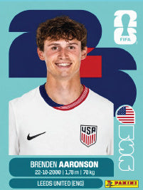 Brenden Aaronson Estados Unidos (USA17) - Sticker World Cup 2026