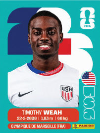 Timothy Weah Estados Unidos (USA12) - Sticker World Cup 2026