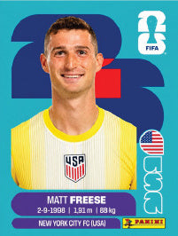 Matt Freese Estados Unidos (USA2) - Sticker World Cup 2026