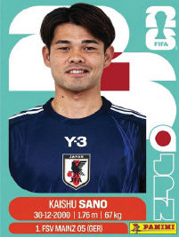 Kaishu Sano Japón (JPN8) - Sticker World Cup 2026