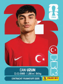 Can Uzun Turquía (TUR17) - Sticker World Cup 2026