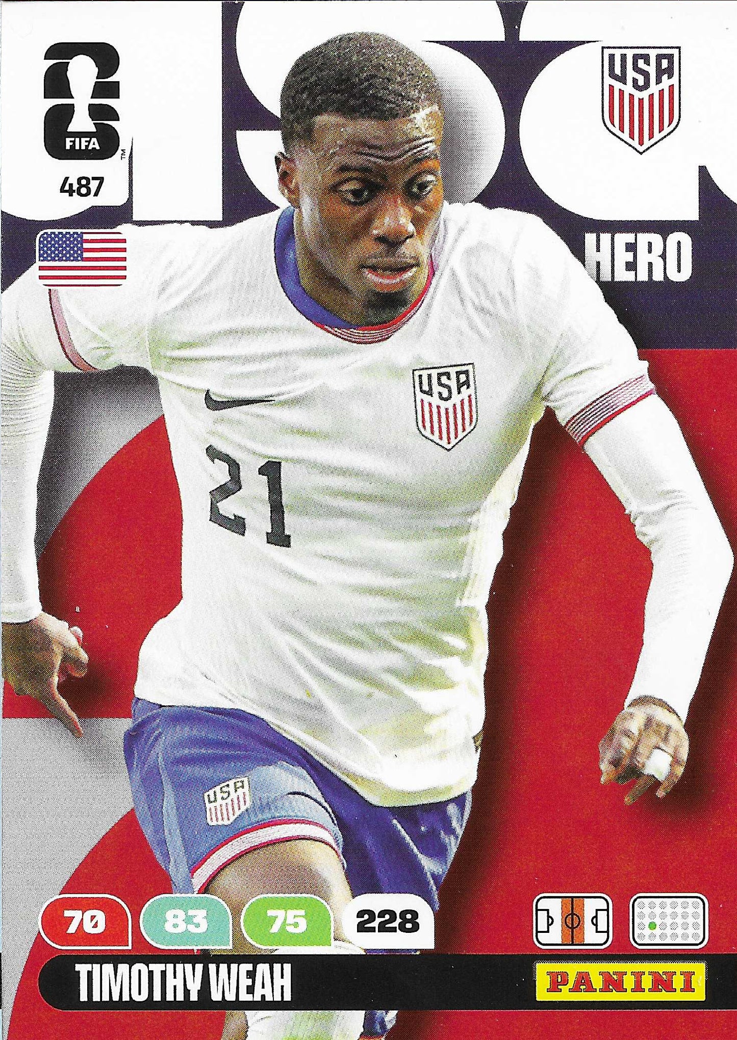 Timothy Weah Básica (487)  - Adrenalyn XL World Cup 2026