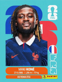 Manu Koné Francia (FRA11) - Sticker World Cup 2026