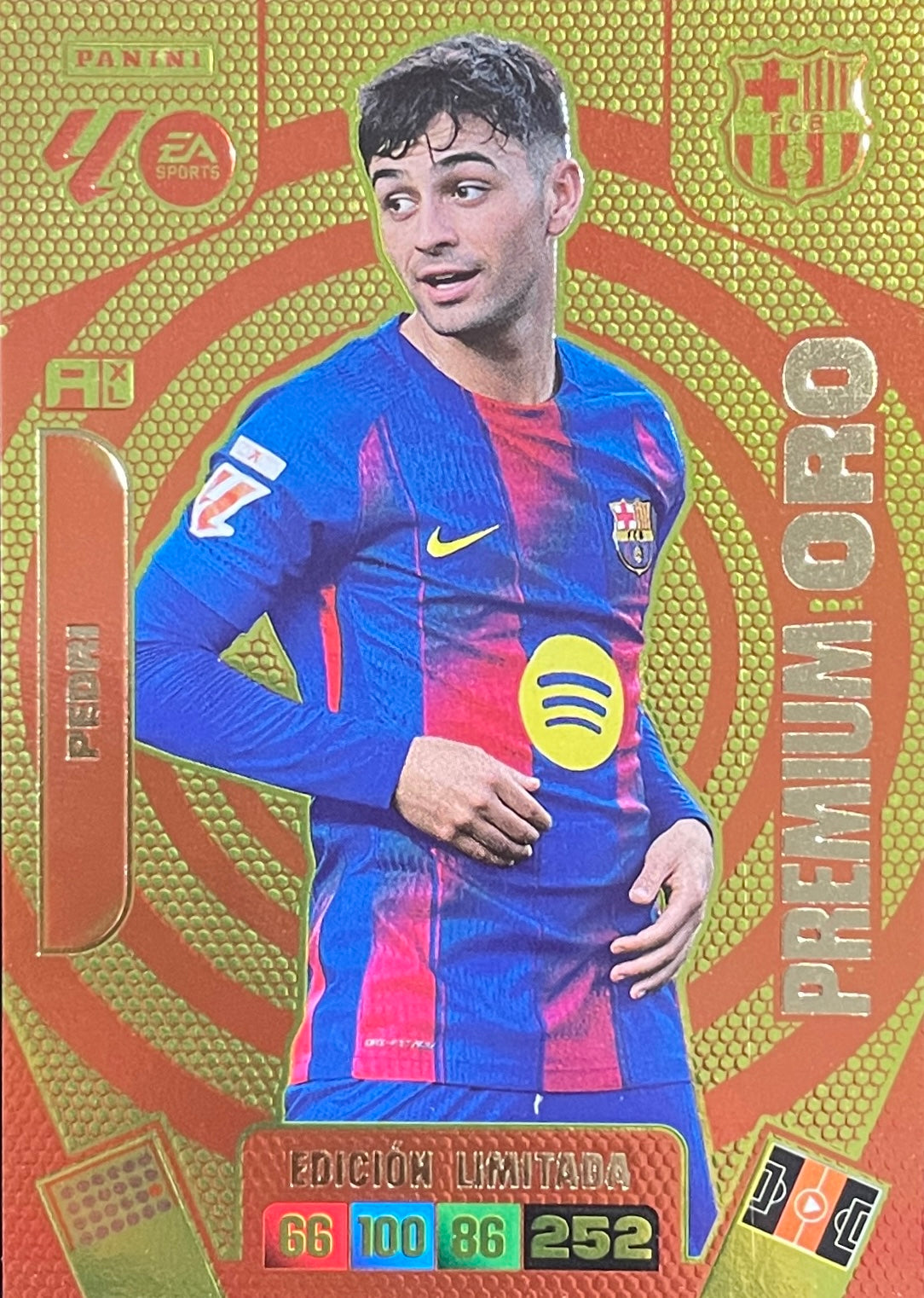 Pedri Edición Limitada Premium Oro (EL8)  - Adrenalyn XL LaLiga 2025/2026