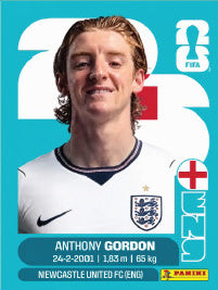 Anthony Gordon Inglaterra (ENG15) - Sticker World Cup 2026