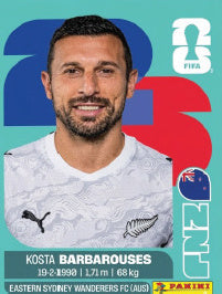 Kosta Barbarouses Nueva Zelanda (NZL20) - Sticker World Cup 2026