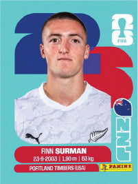 Finn Surman Nueva Zelanda (NZL9) - Sticker World Cup 2026