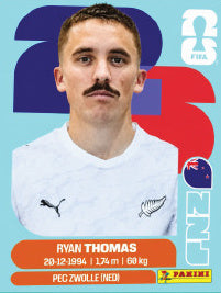 Ryan Thomas Nueva Zelanda (NZL12) - Sticker World Cup 2026