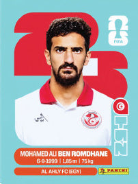 Mohamed Ali Ben Romdhane Túnez (TUN12) - Sticker World Cup 2026