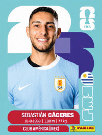 Sebastián Cáceres Uruguay (URU6) - Sticker World Cup 2026