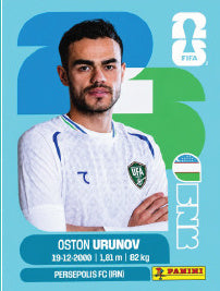 Oston Urunov Uzbekistán (UZB17) - Sticker World Cup 2026