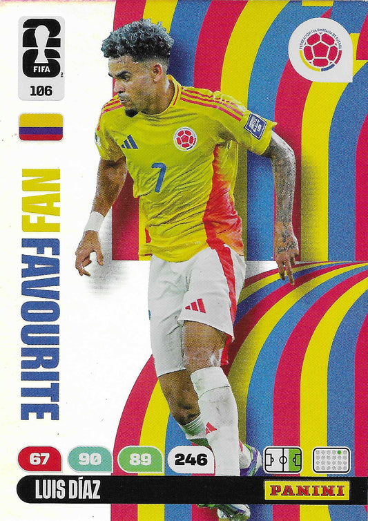 Luís Díaz Fan Favorite (106)  - Adrenalyn XL World Cup 2026