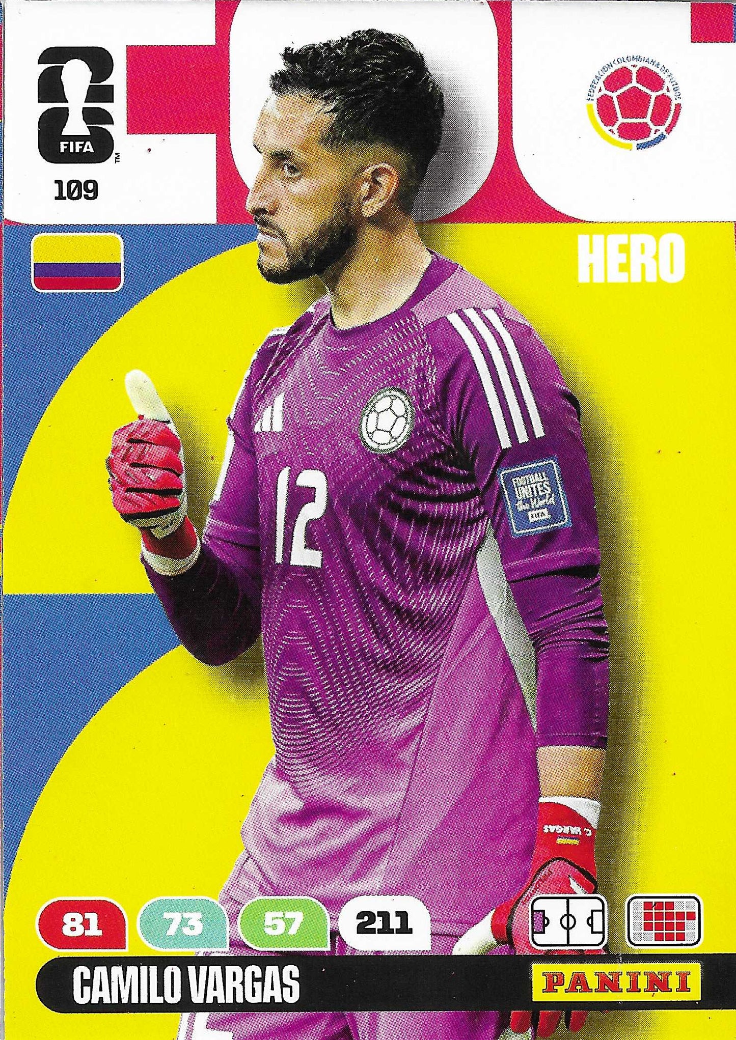 Camilo Vargas Básica (109)  - Adrenalyn XL World Cup 2026