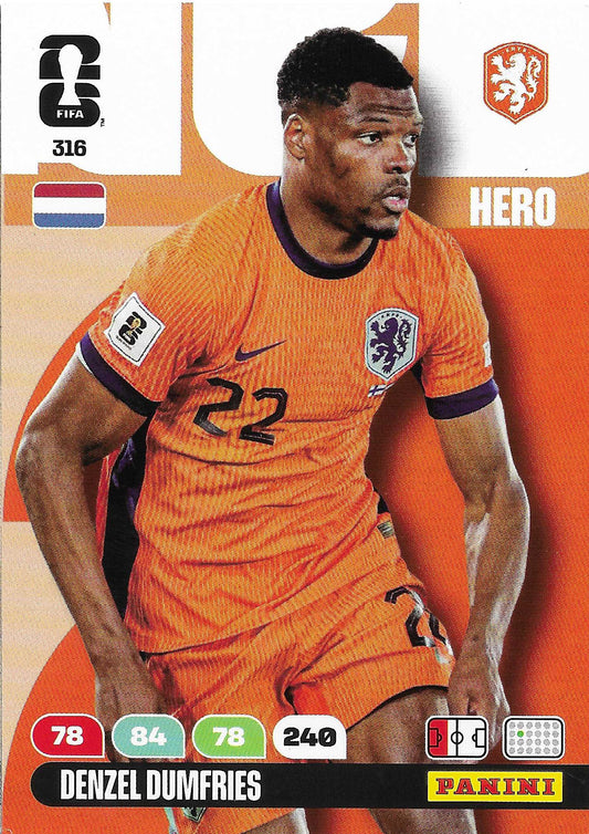 Denzel Dumfries Básica (316)  - Adrenalyn XL World Cup 2026