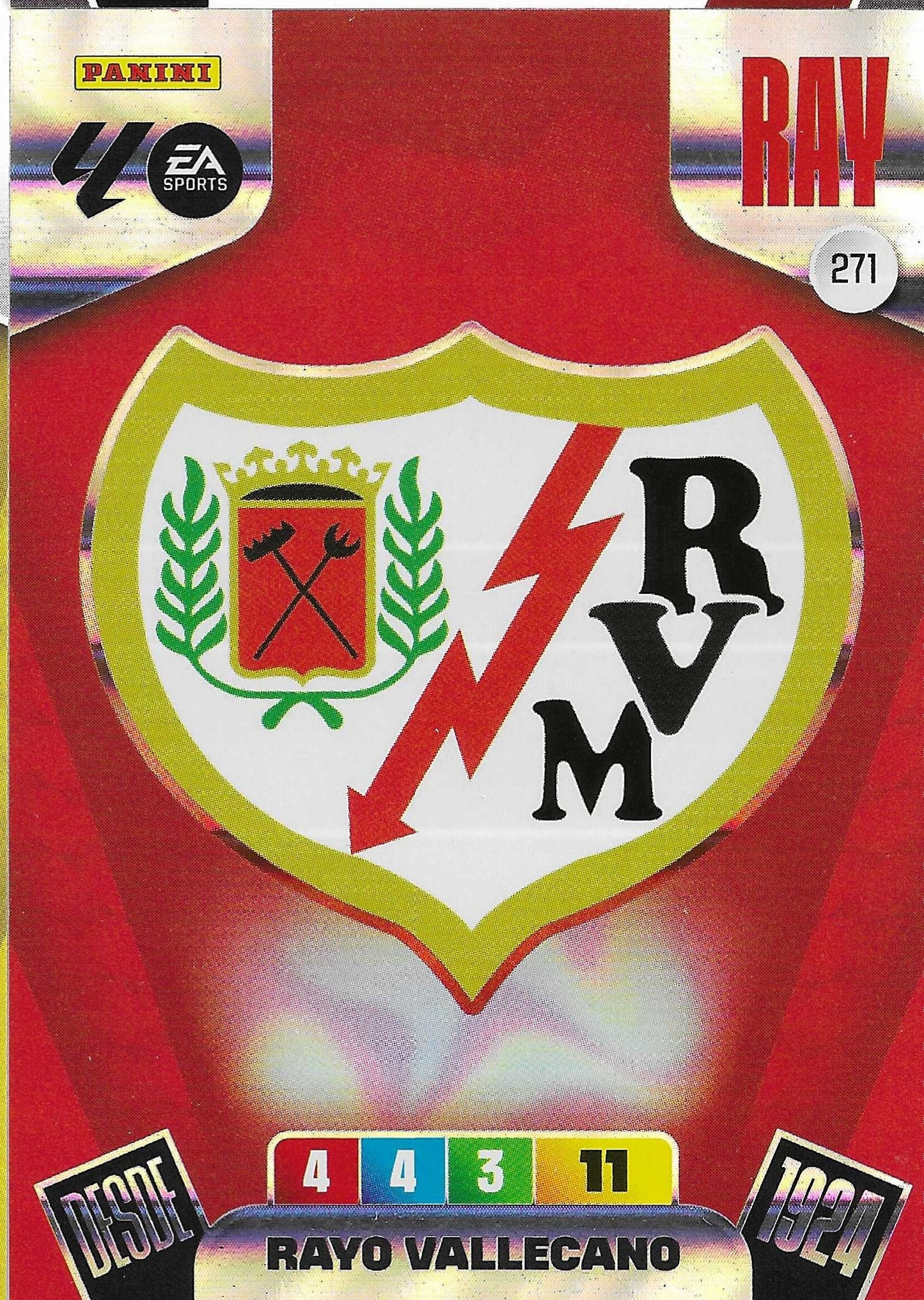 Escudo Rayo Vallecano (271)  - Adrenalyn XL LaLiga 2025/2026